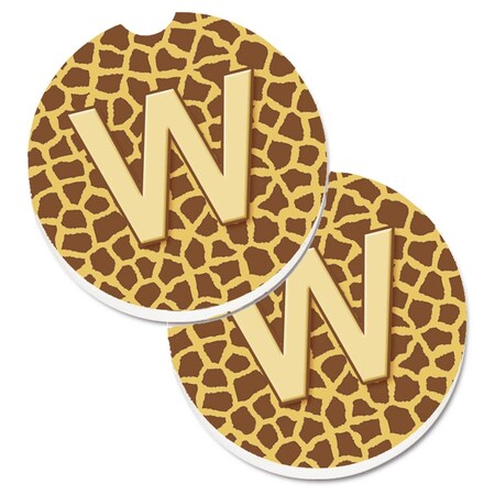 Carolines Treasures Monogram Initial WGiraffe Cup Holder Car Coaster, PK2 CJ1025-WCARC
